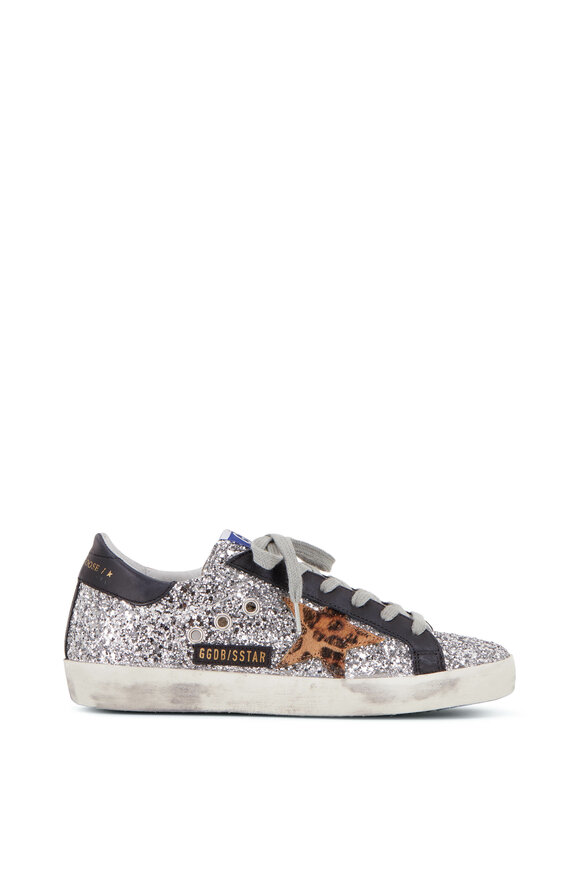 Golden Goose - Superstar Silver Glitter & Leopard Star Sneaker