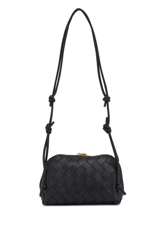 Bottega Veneta - Concert Black Intrecciato Leather Crossbody Pouch