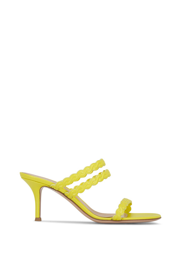 Gianvito Rossi - Kay Yellow Leather Sandal, 70mm