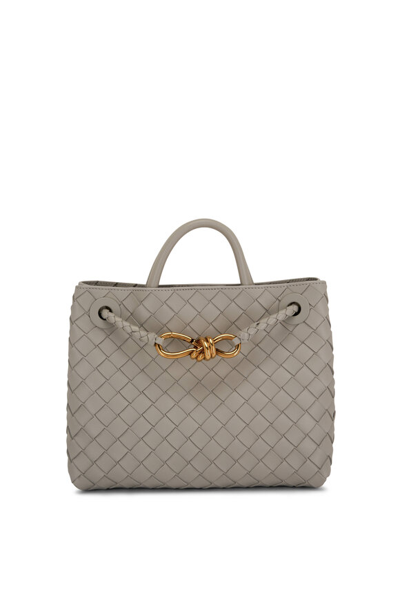 Bottega Veneta - Small Andiamo Agate Gray Woven Leather Crossbody 