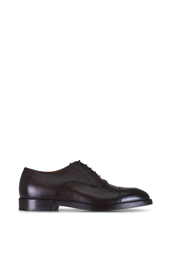 Zegna Torino Dark Brown Leather Captoe Dress Shoe - view 2