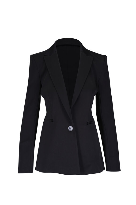 Galvan Black Sculpted Single Button Blazer