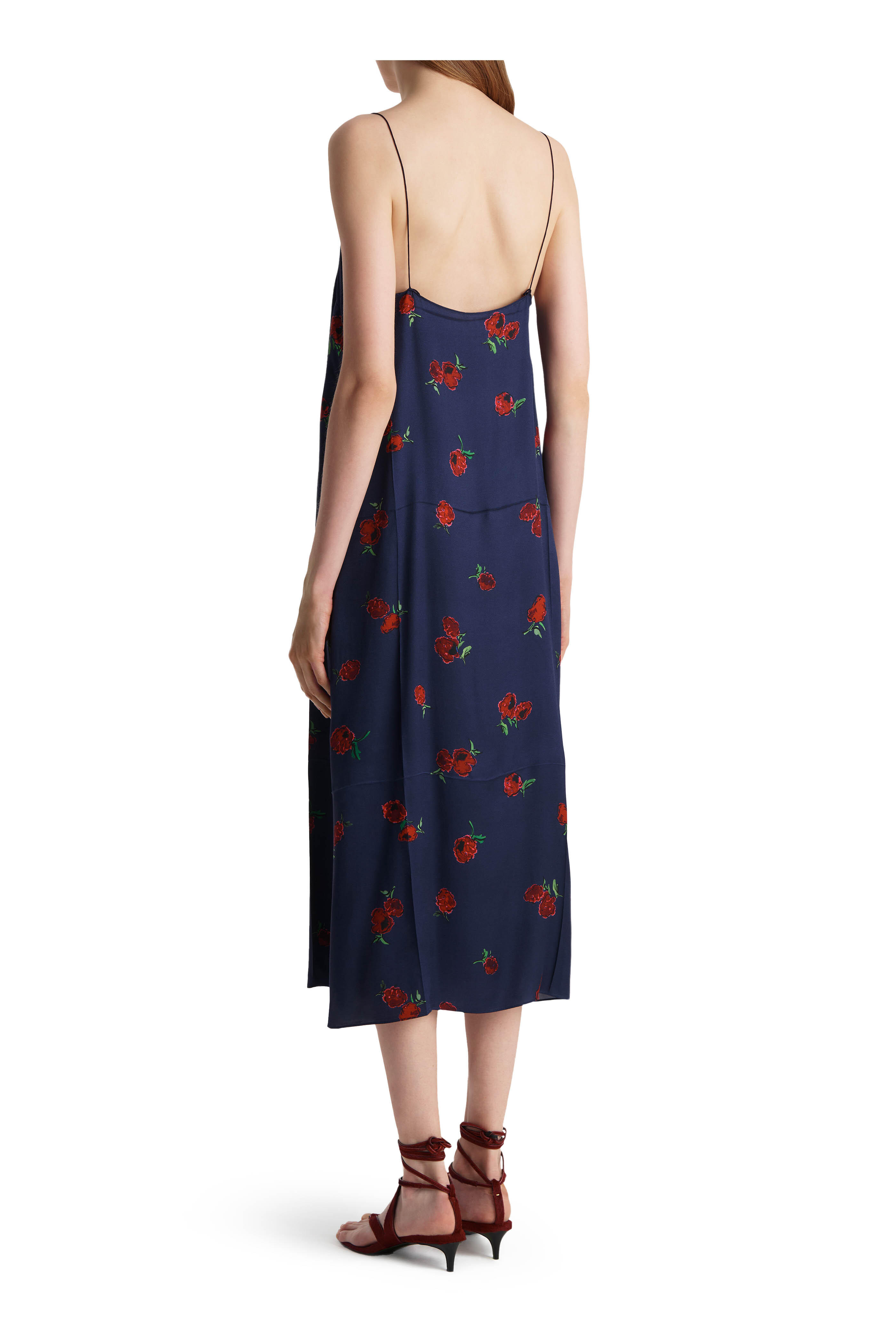 Khaite - Sicily Amethyst & Raspberry Print Midi Dress