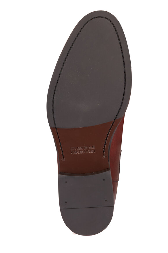 Brunello Cucinelli Copper Leather Chealsea Boot - view 4