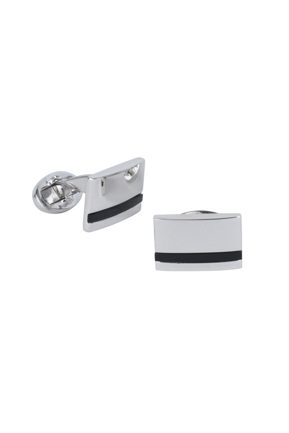 Jan Leslie - Rectangle Sterling Silver & Onyx Cuff Links
