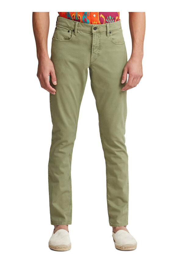 Ralph Lauren Purple Label - Olive Five Pocket Slim Fit Jean