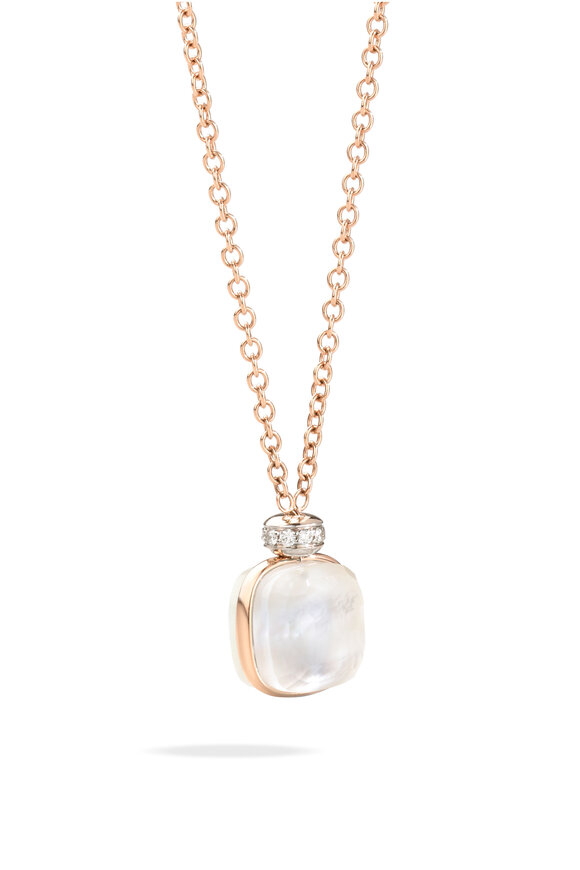 Pomellato Nudo Diamond & White Topaz Pendant Necklace 