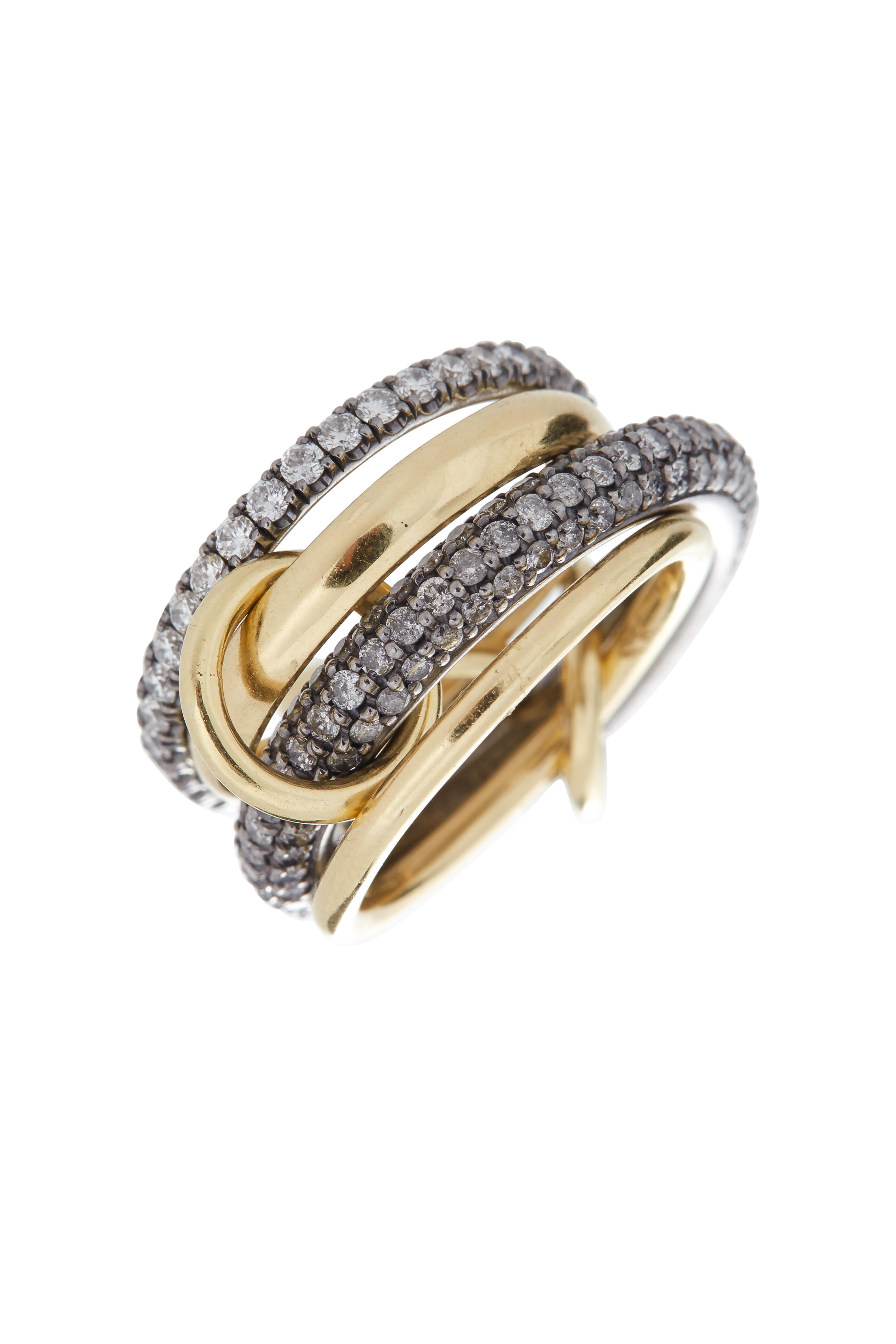 Spinelli Kilcollin - 18K Gold & Silver Diamond Four Link Vega Ring
