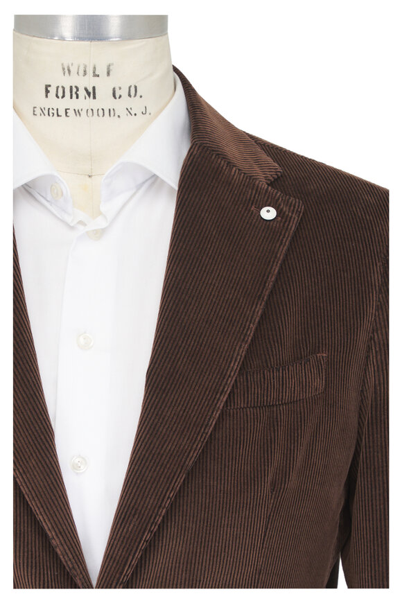 L.B.M. 1911 Dark Brown Cotton & Cashmere Corduroy Sportcoat - view 1