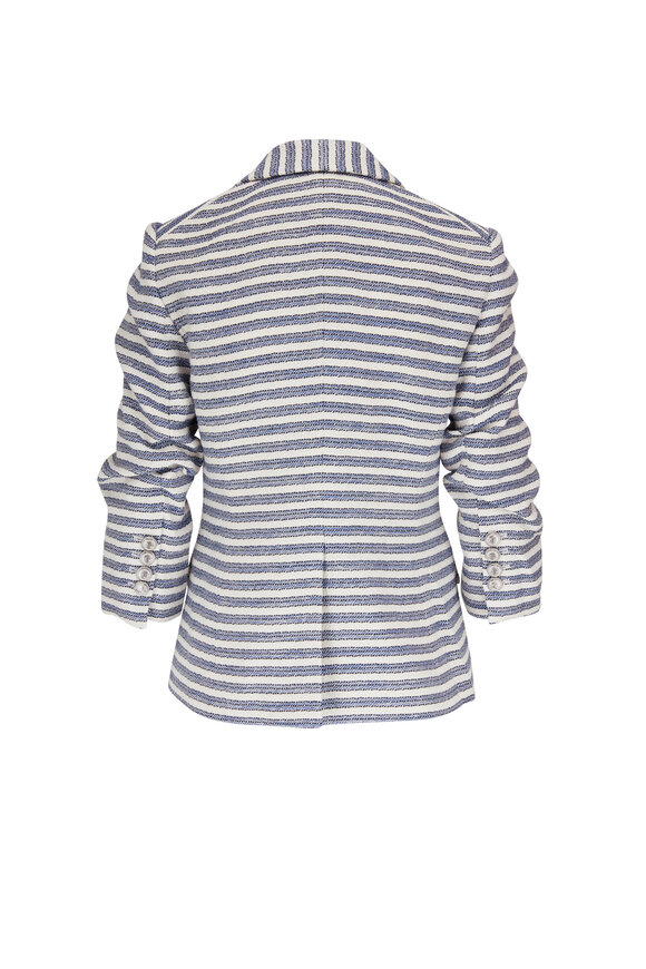 Veronica Beard - Ryland Blue Multi Striped Tweed Dickey Jacket 