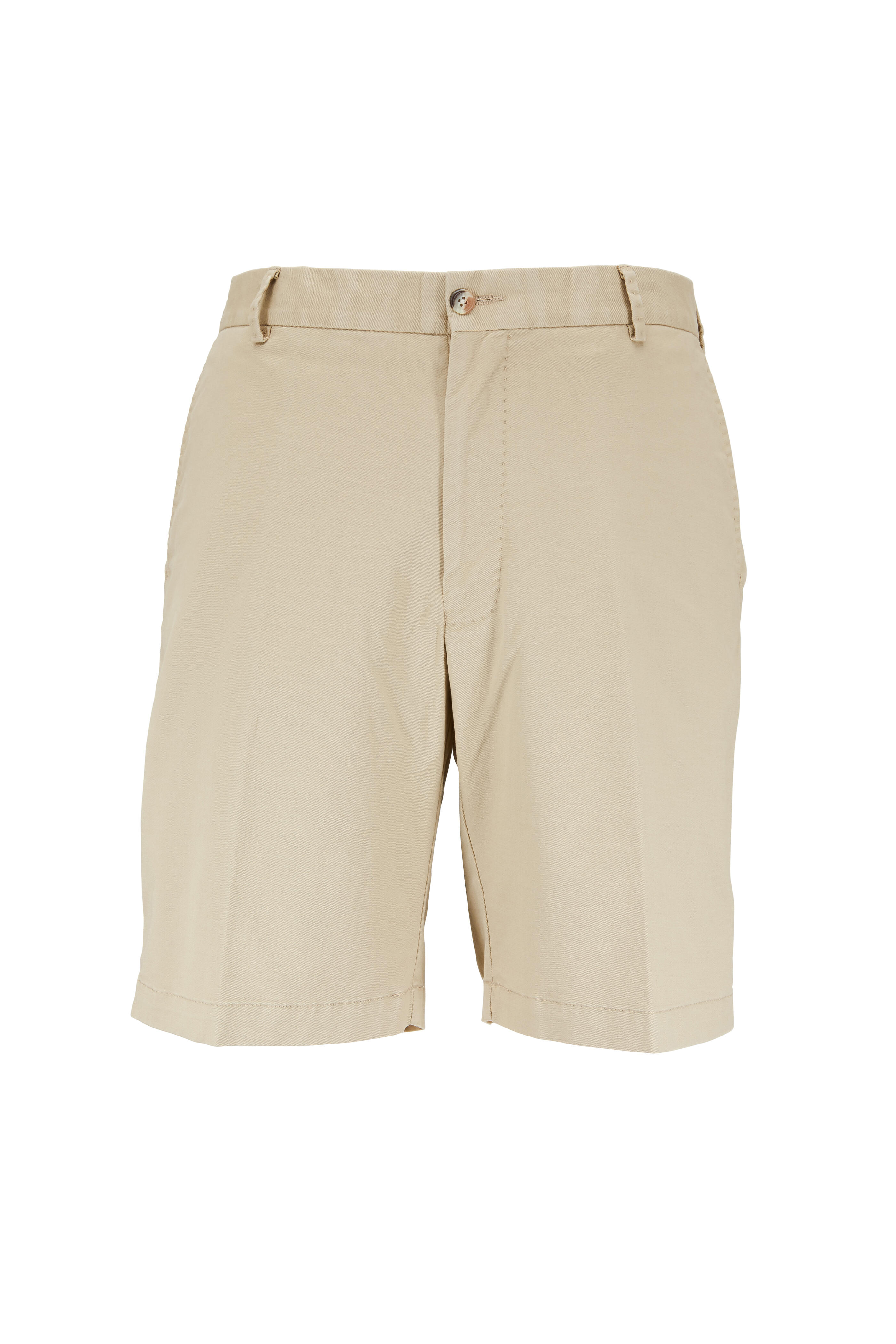 Peter Millar Khaki Soft Wash Stretch Twill Shorts