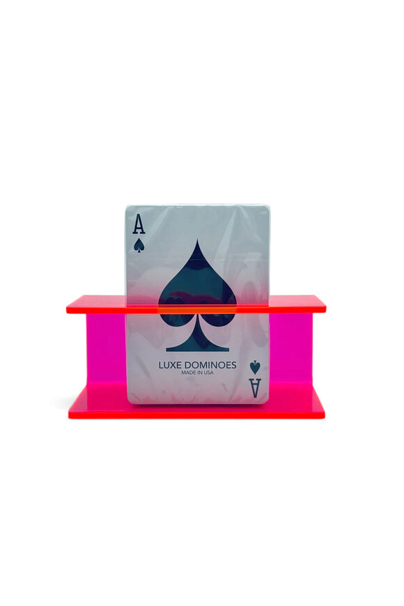 Luxe Dominoes El Caddi Neon Pink Double Card Holder