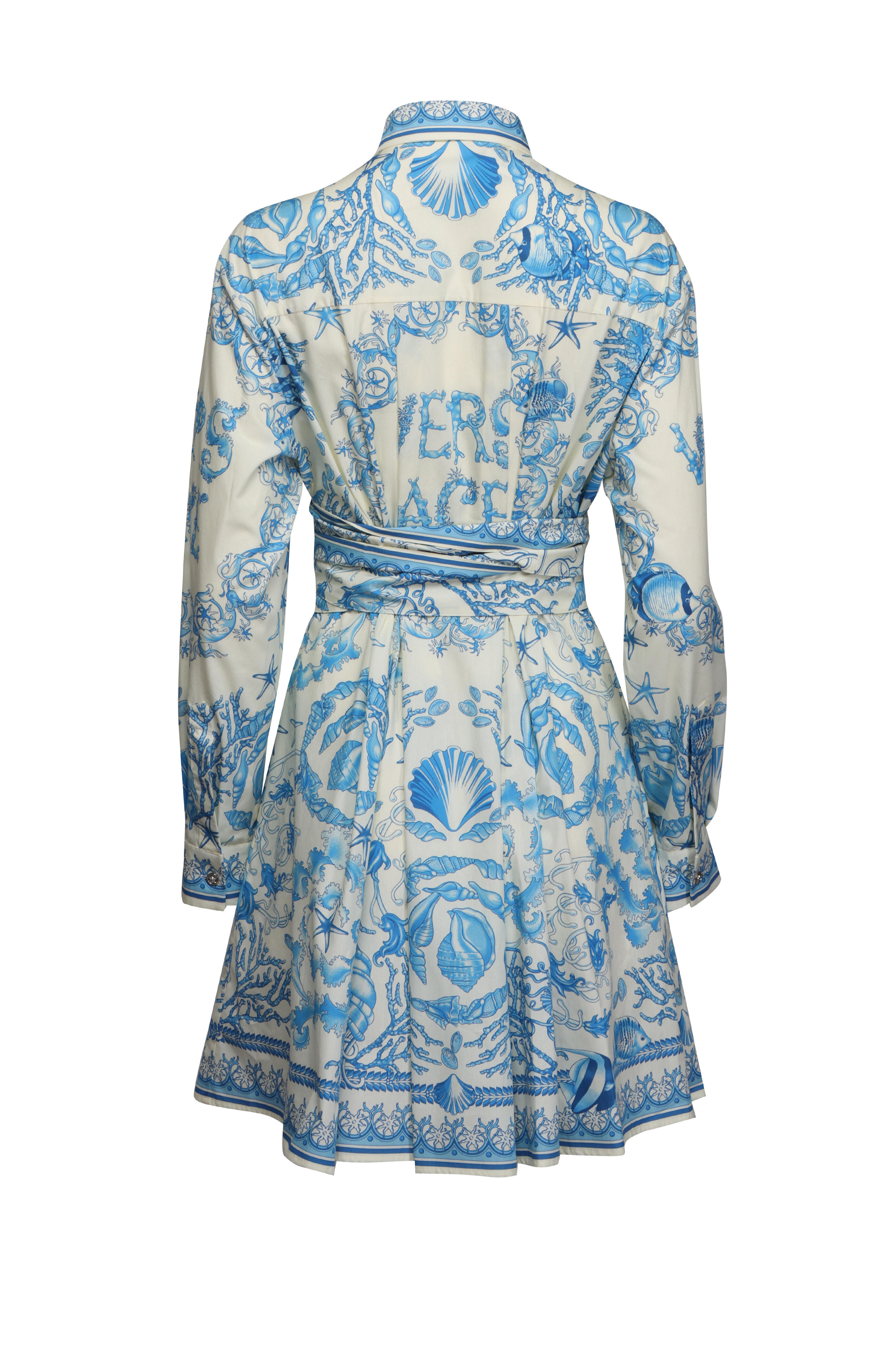 Versace - Underwater Barocco Eggshell Mini Shirtdress