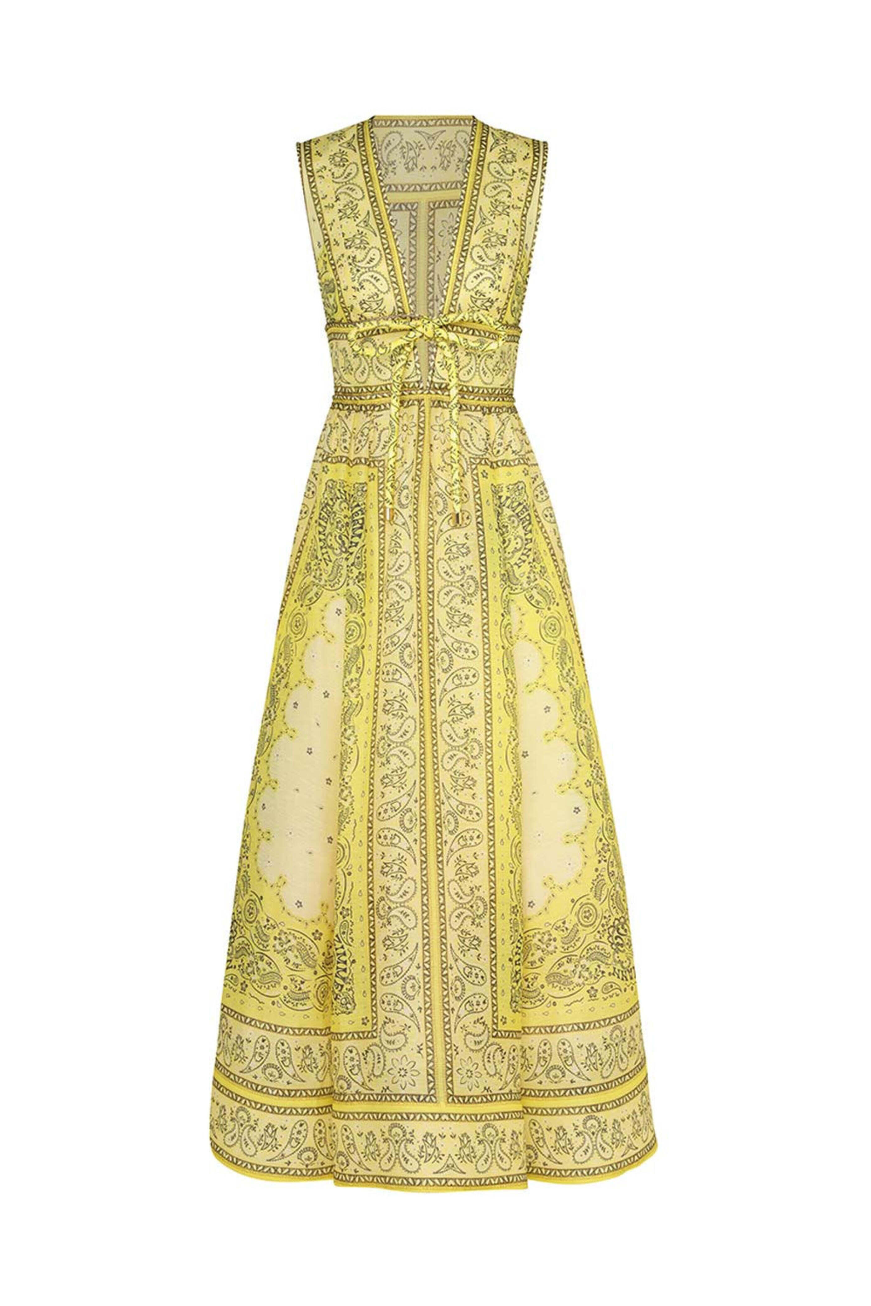 Zimmermann - Yellow Bandana Matchmaker Long Bow Dress