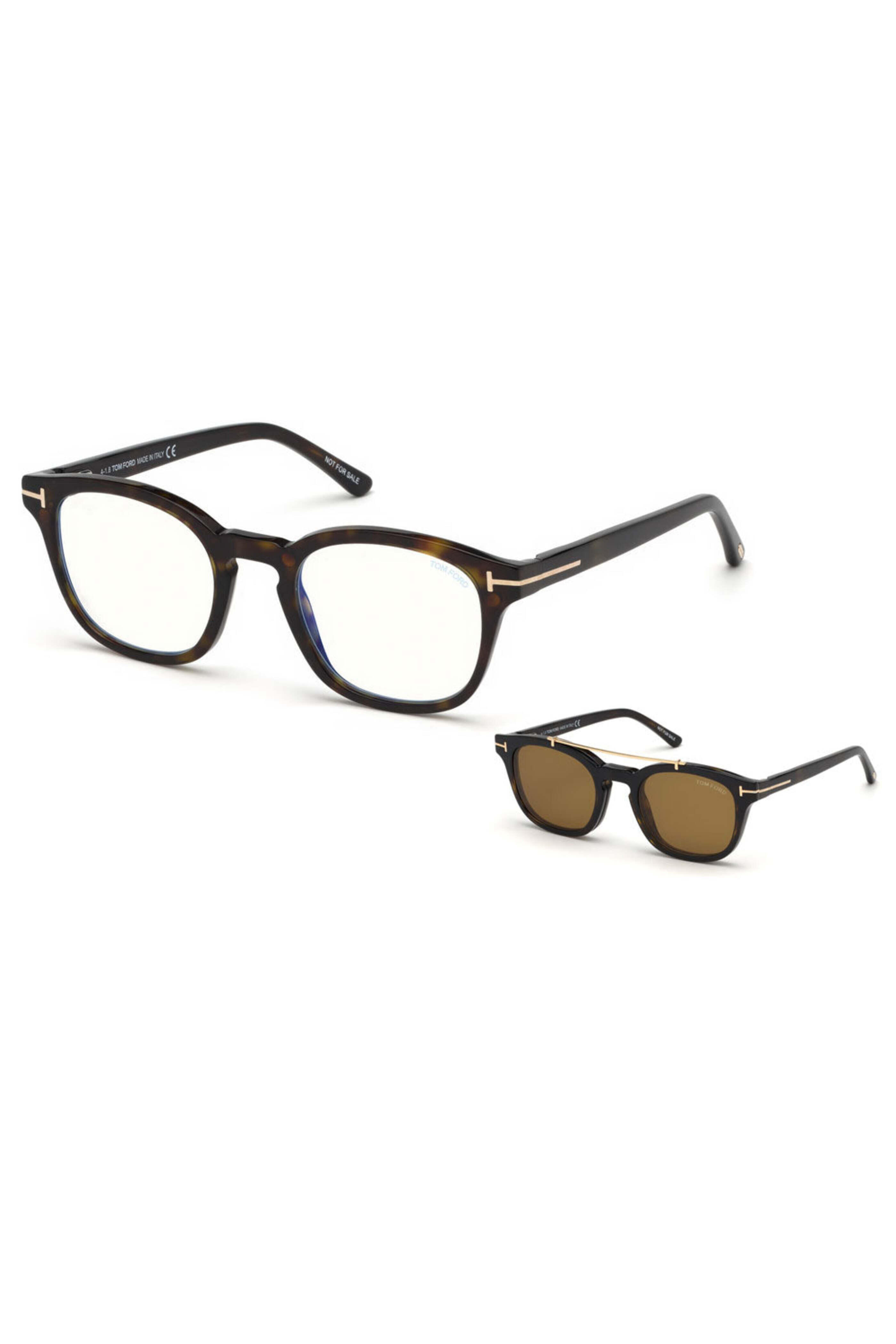 Tom Ford Eyewear - Shiny Dark Havana Brown Clip on Glasses