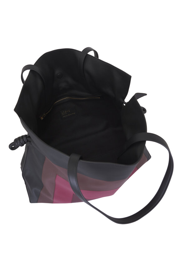 Loewe XL Flamenco Black & Burgundy Leather Clutch - view 5