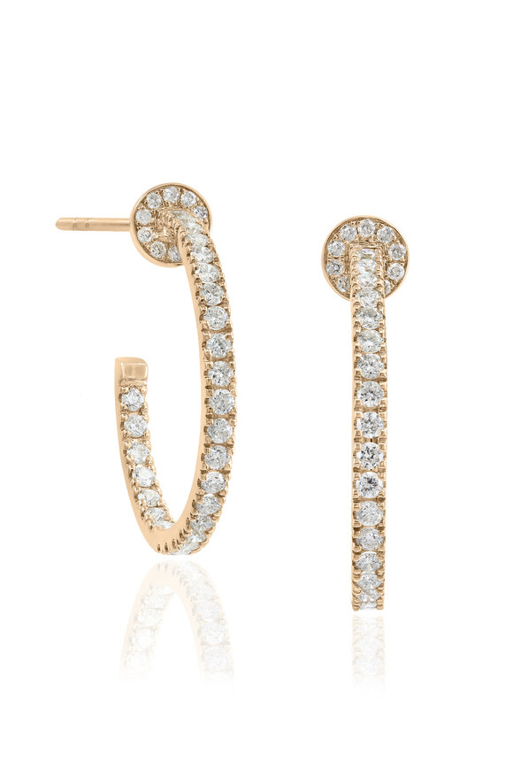 Nam Cho 18-karat Diamond Pave 1-inch Hoop Earrings - view 1