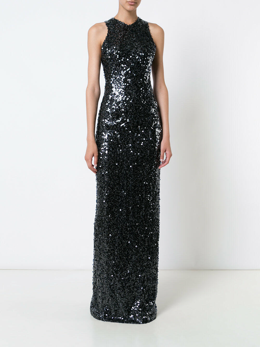Galvan - Ink Blue Sequin Racerback Column Gown