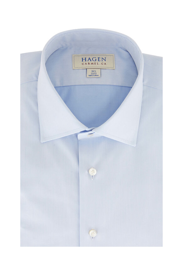 Hagen Shirts - Solid Blue Cotton Dress Shirt