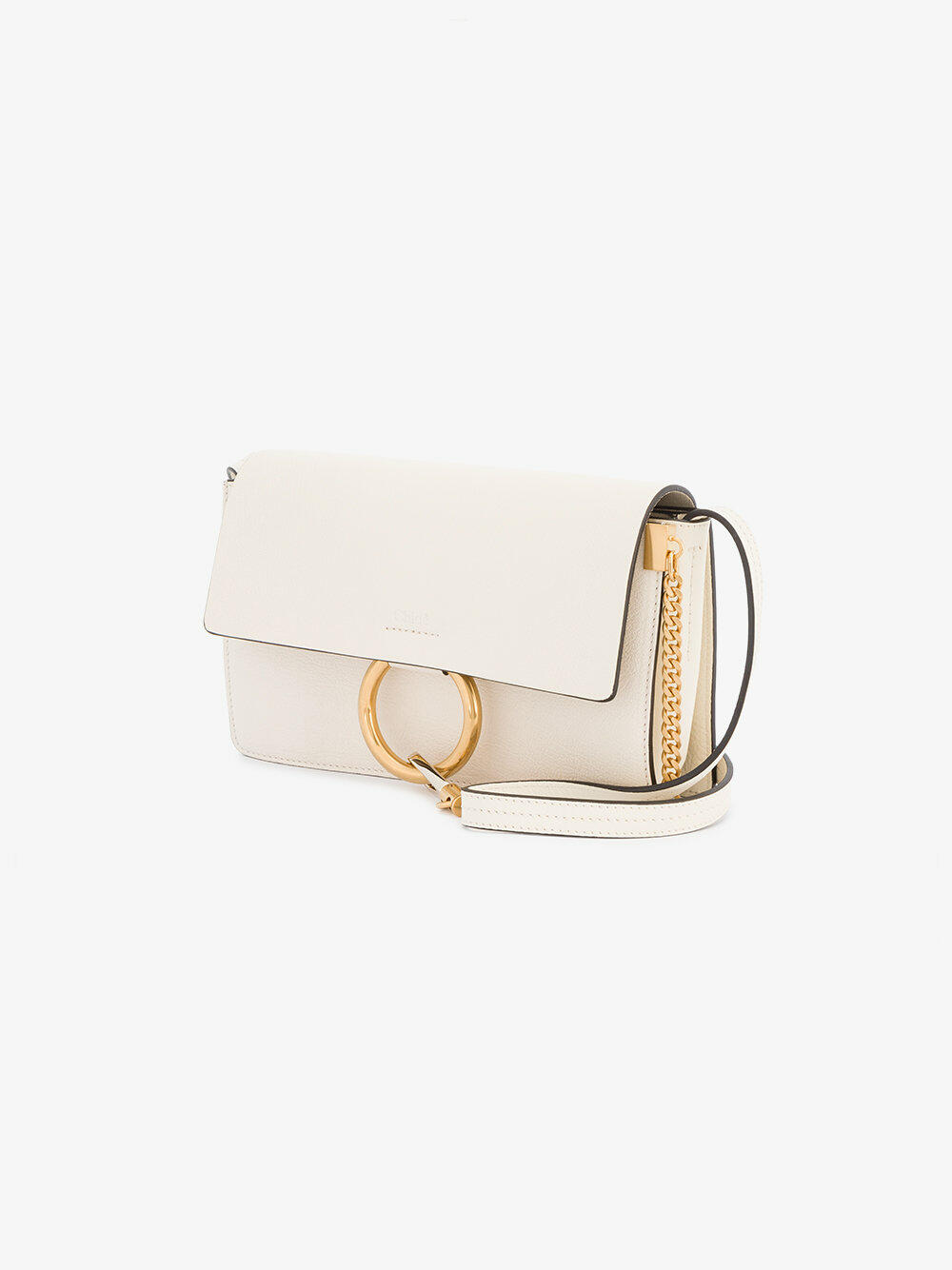 Chloé - Faye Off-White Grained Leather Small Shoulder Bag