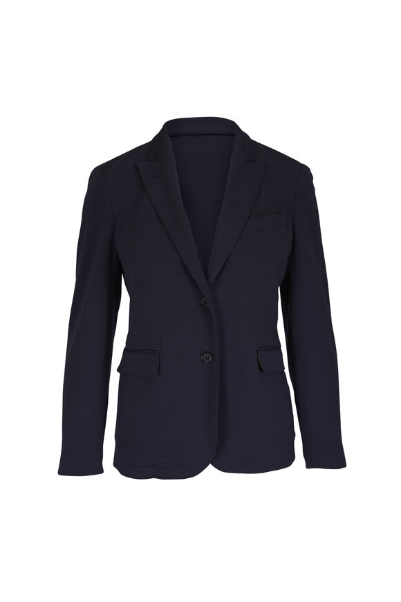 Maurizio Baldassari Navy Blue Wool Jersey Blazer - view 1