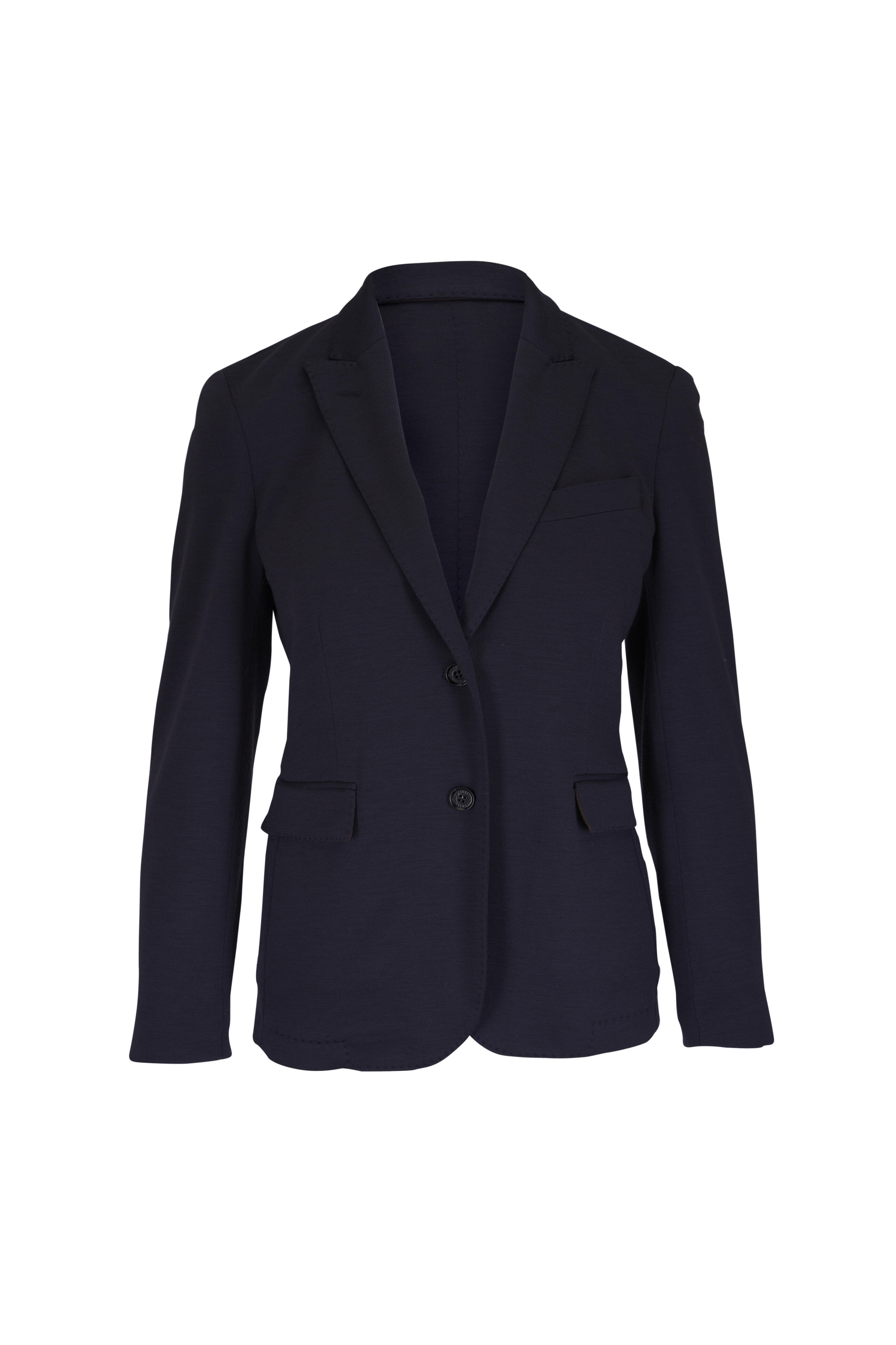 Maurizio Baldassari - Navy Blue Wool Jersey Blazer - view 1