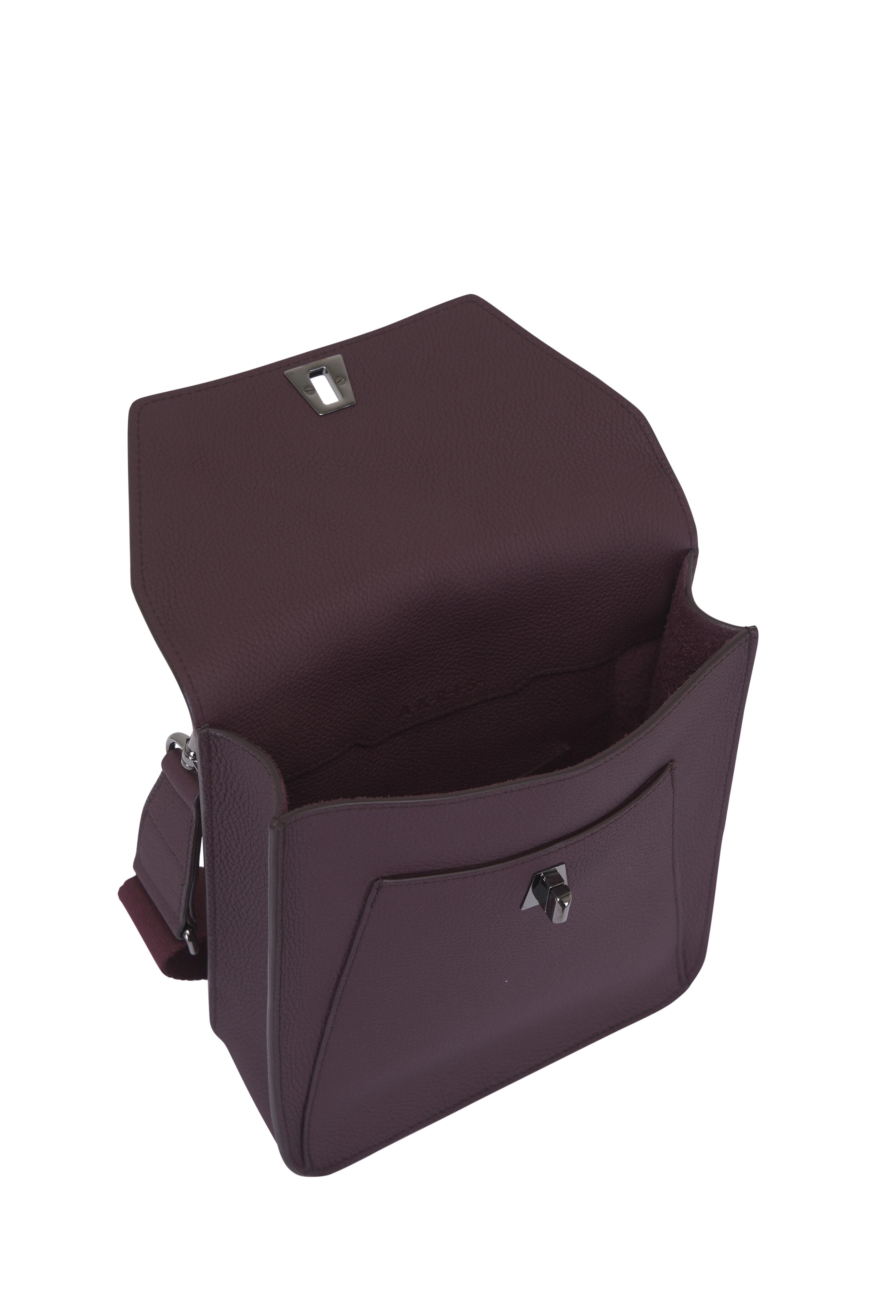 Akris - Little Anouk Burgundy Leather Messenger Bag