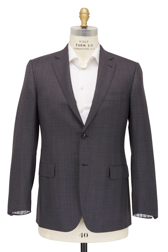 Brioni - Charcoal Gray Wool Plaid Suit