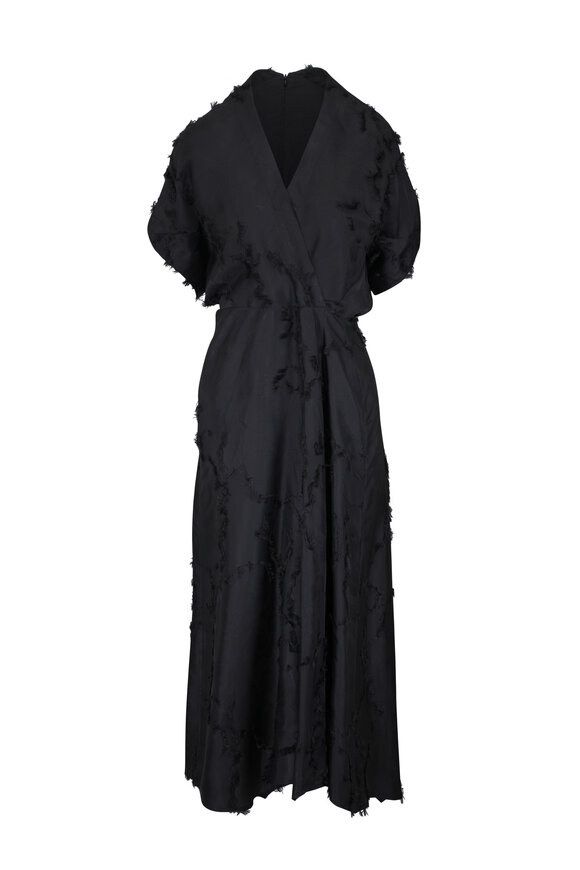 Zero + Maria Cornejo Long Aki Wave Ink Midi Dress