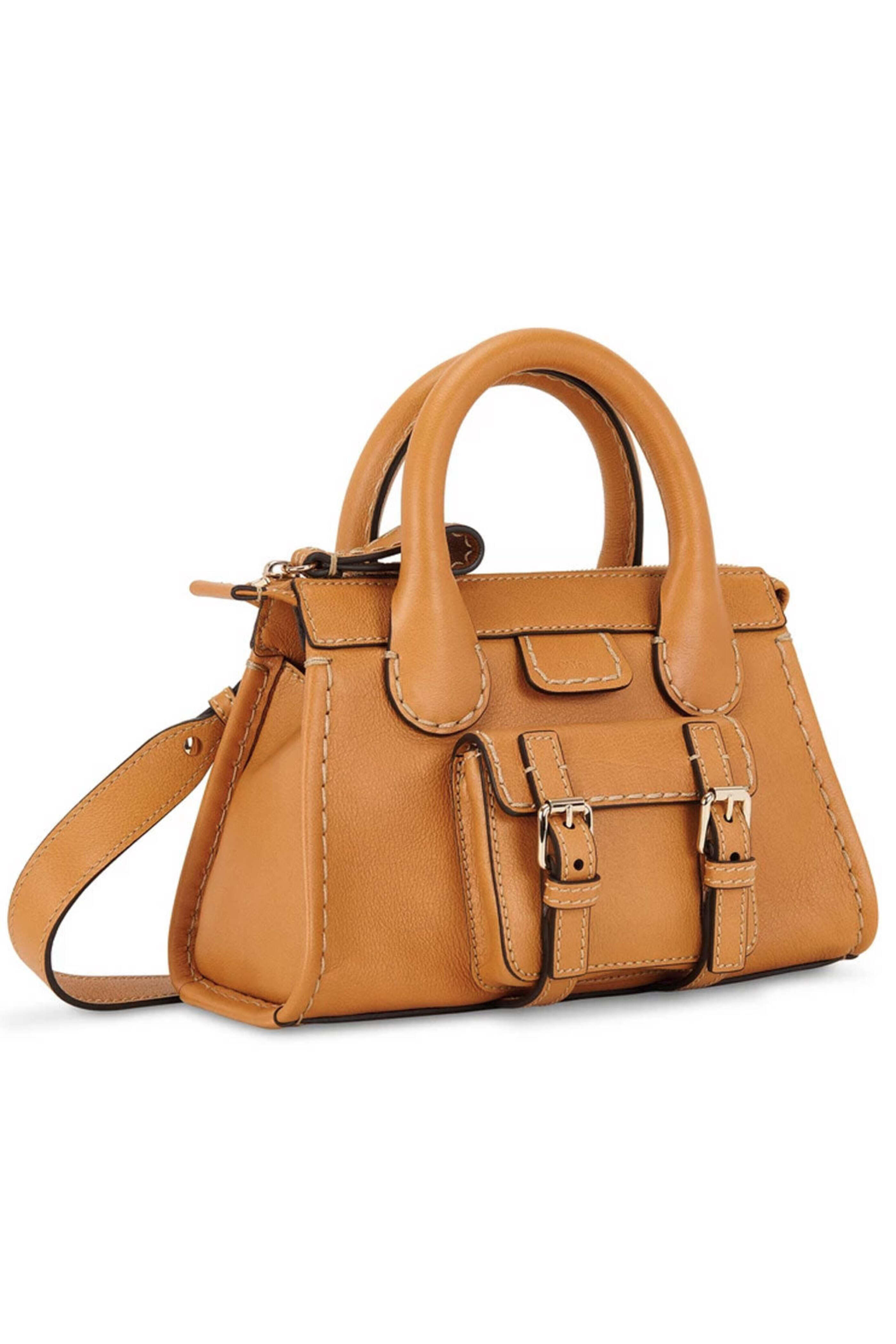 Chloé - Edith Mini Satchel Bag in Autumnal Brown - view 2