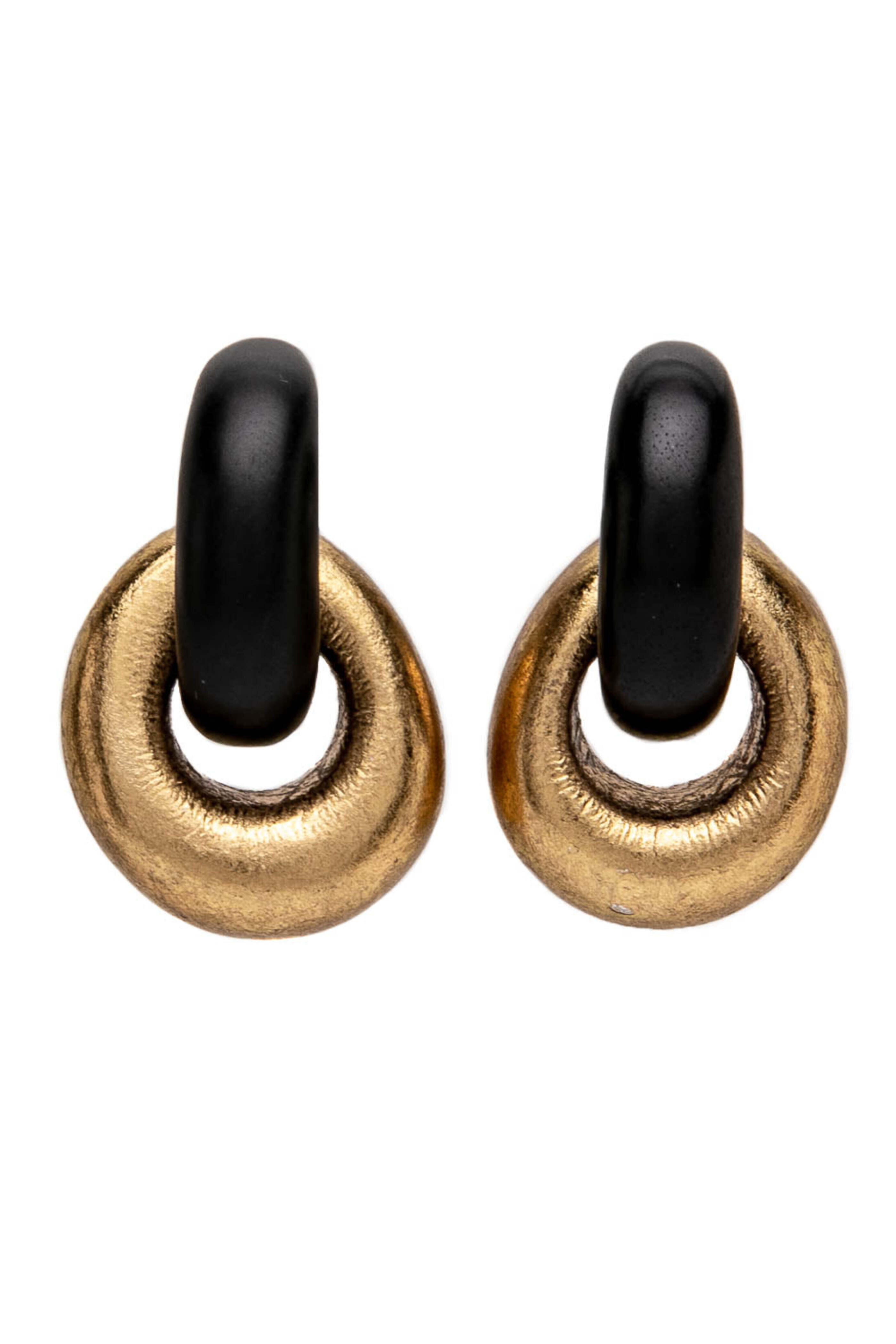 Monies - Ebony and Gold Foil Havana Chain Earrings