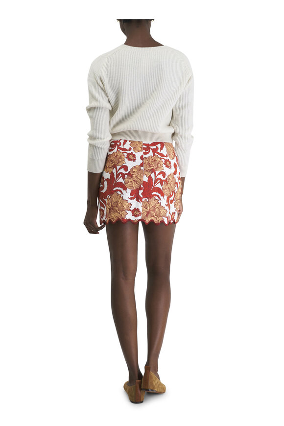 La Double J - Baia Reef White Cotton Mini Skirt