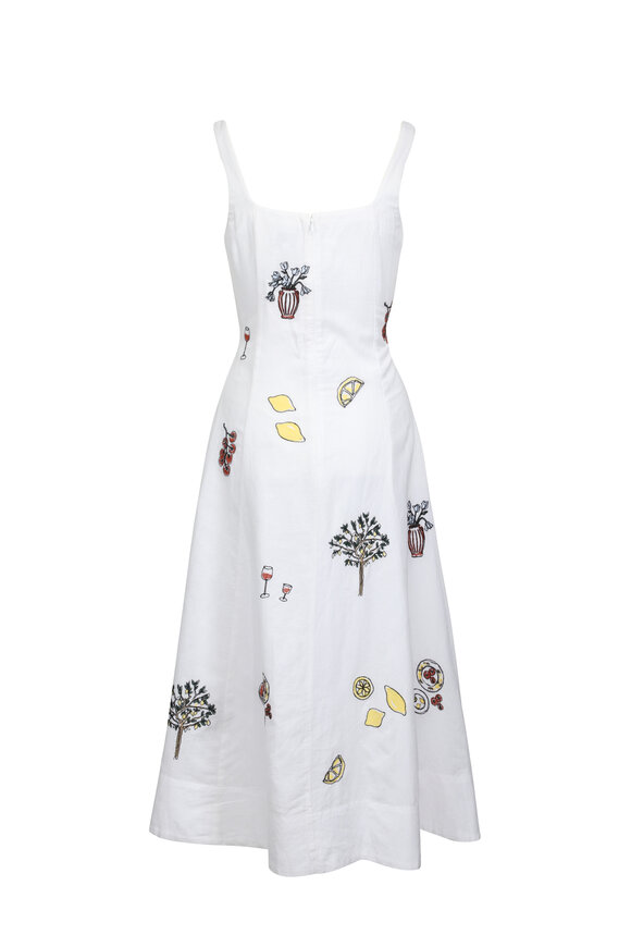 Tanya Taylor Soren White Embroidered Midi Dress - view 2