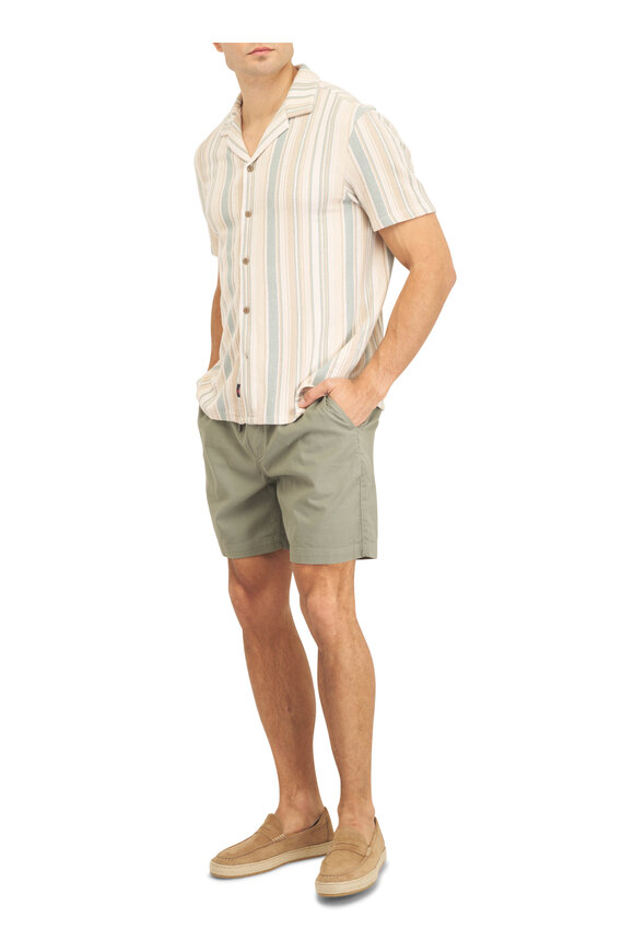 Faherty Brand Essential Desert Olive Drawstring Shorts - view 2