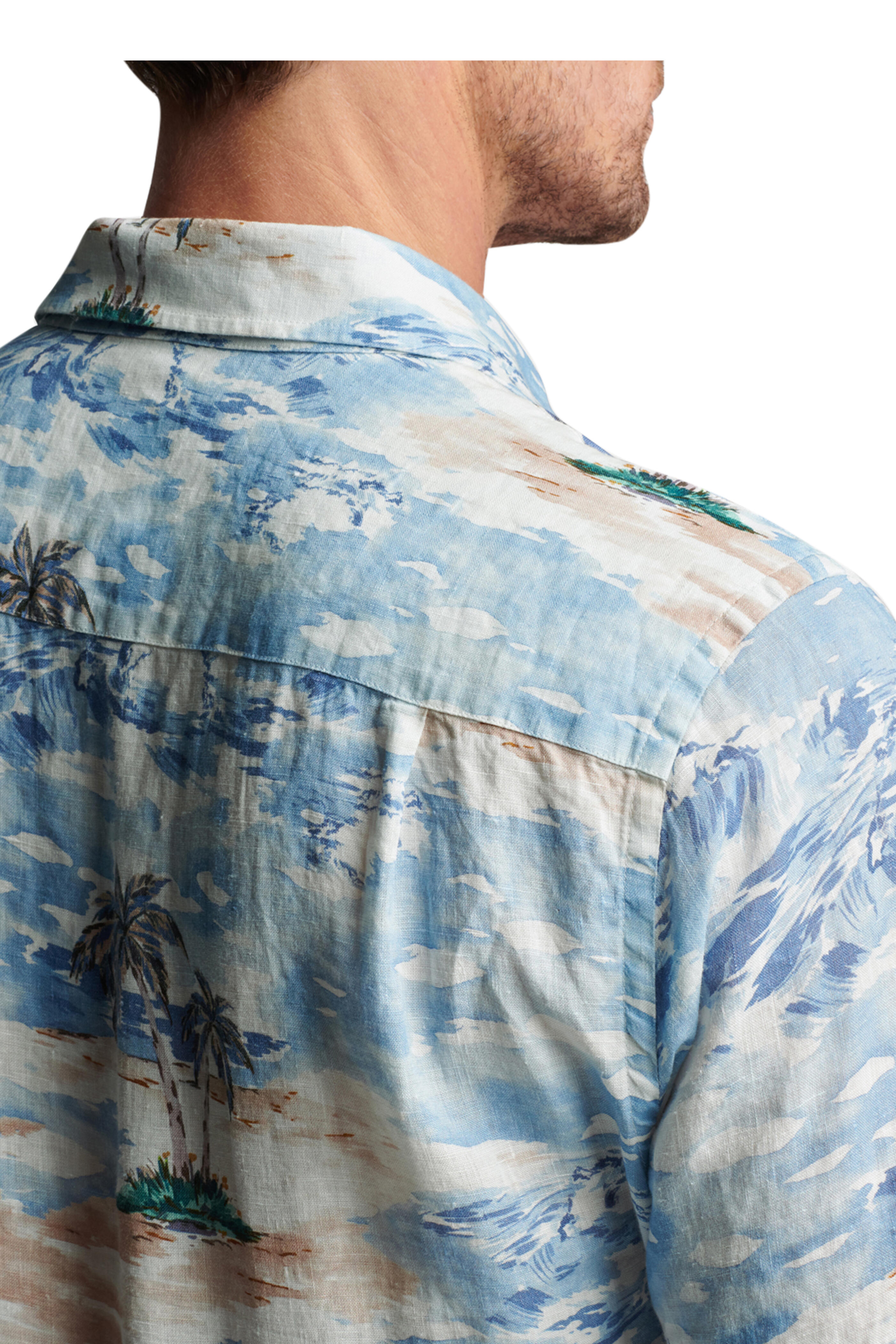 Peter Millar - Tropics Blue Frost Linen Short Sleeve Sport Shirt