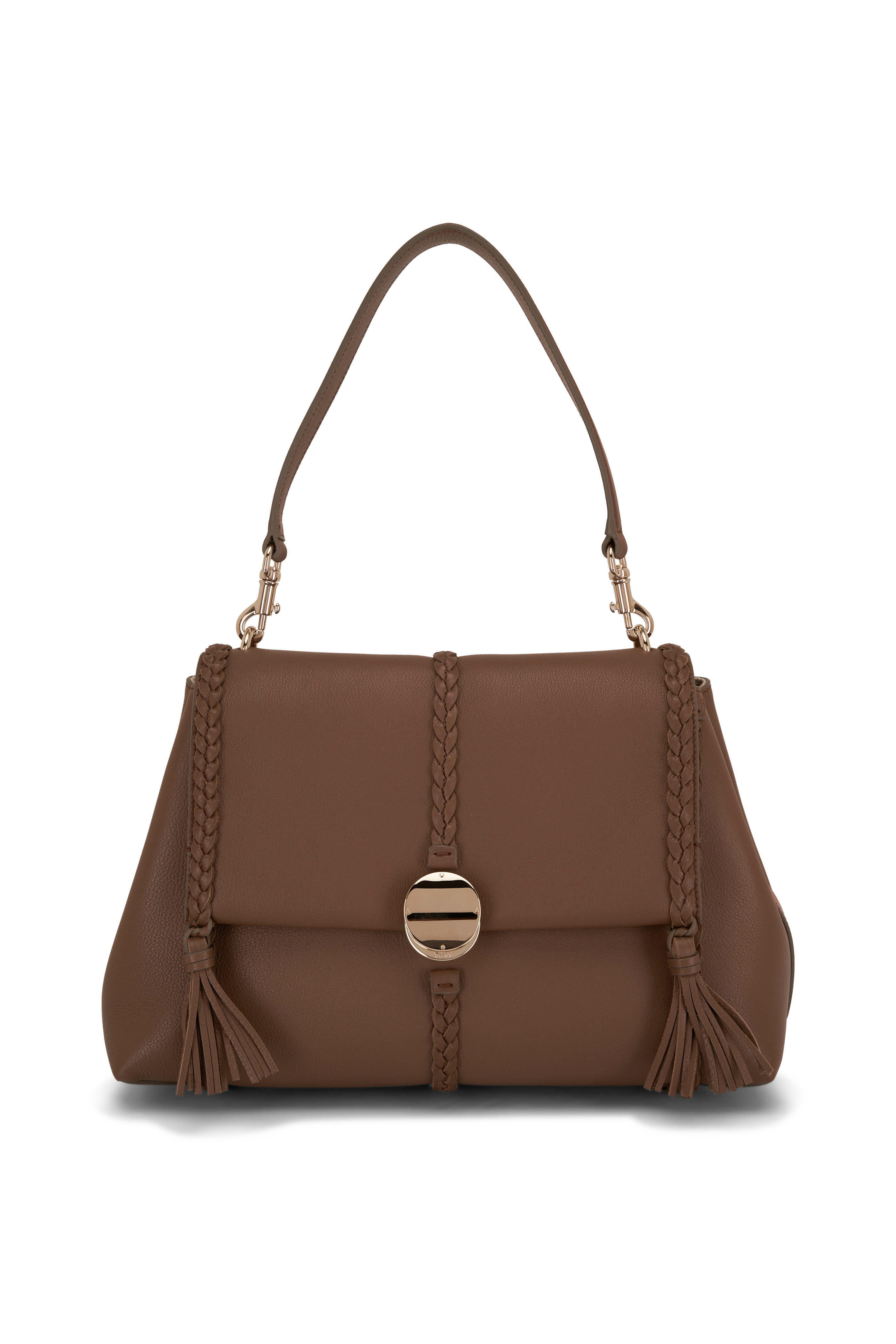 【送料&関税込】ChloAC Penelope Shoulder Bag Chloé - Medium Penelope Dark Nut Soft Shoulder Bag