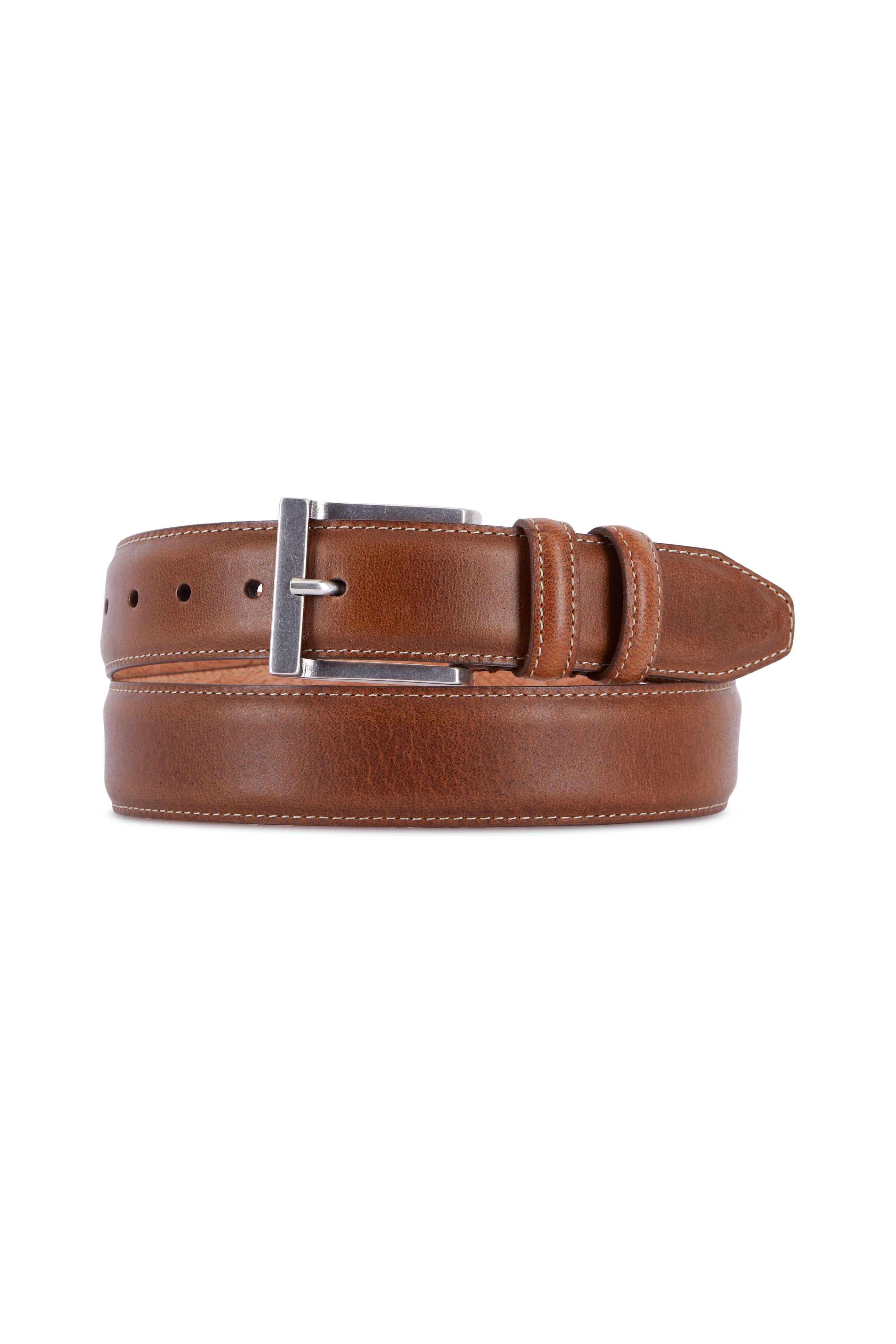 Martin Dingman - Bill Walnut Leather Belt | Mitchell Stores