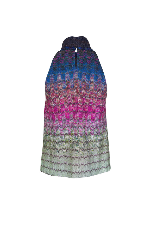 Missoni Multicolor Lamé Scarf Collar Top - view 3
