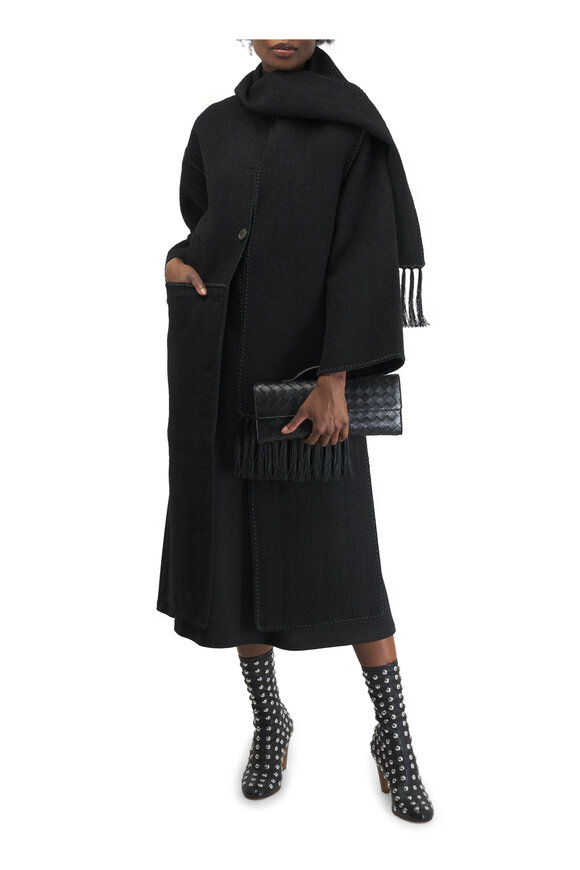 Totême - Black Embroidered  Scarf Coat