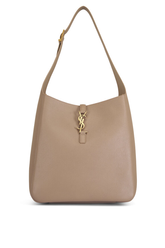 Saint Laurent Large Cassandre Taupe Leather Shoulder Bag - view 1