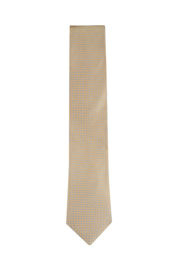 Eton Yellow Medallion Woven Silk Necktie - view 1