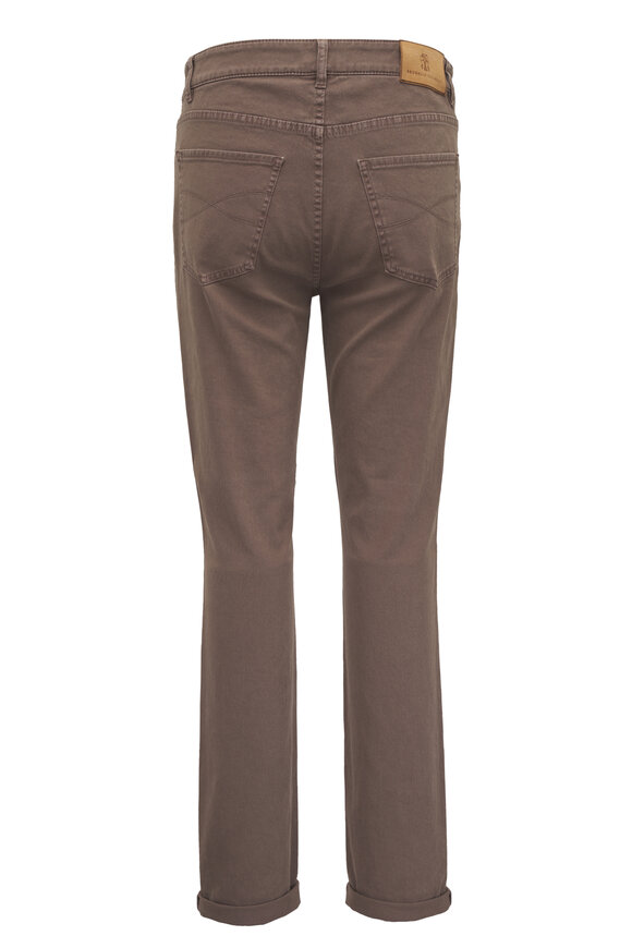 Brunello Cucinelli Light Brown Denim Five Pocket Pant - view 2