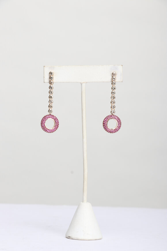 Nam Cho 18k Rose Gold Ruby Reversible Drop Earring