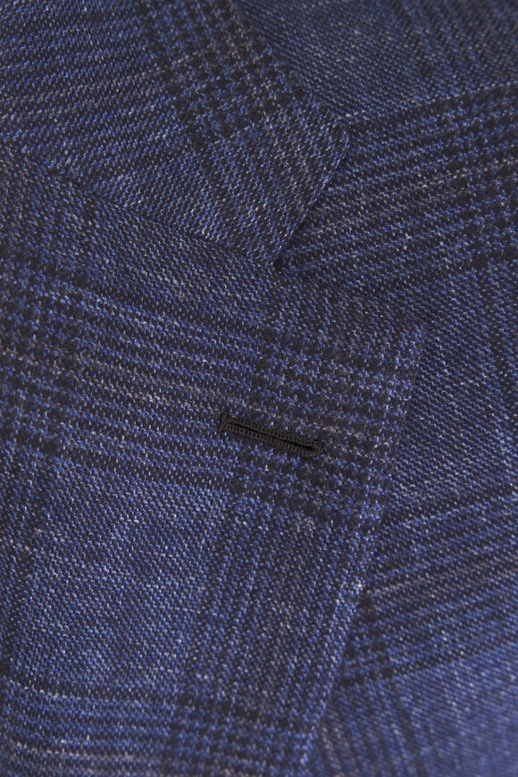 Brioni Ravello Blue & Navy Plaid Sportcoat - view 5
