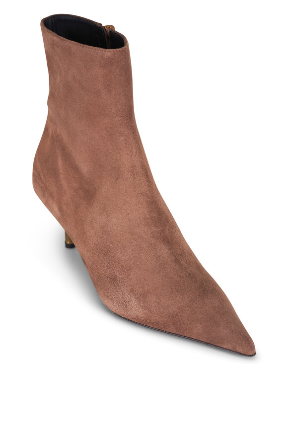 Khaite Bella Tan Suede Ankle Boot, 55mm - view 1