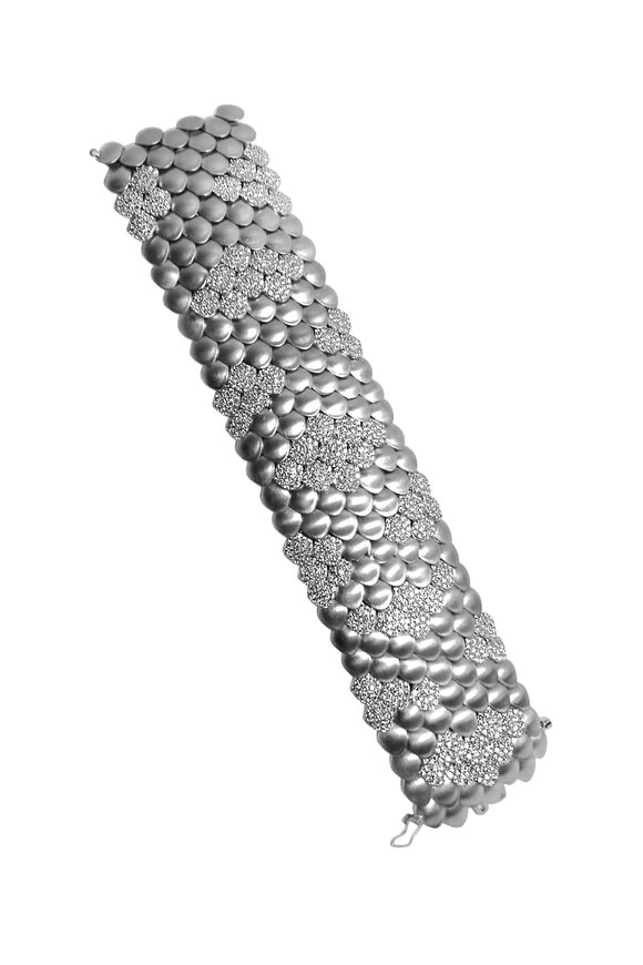 Paolo Costagli - White Gold White Diamond Snake Bracelet