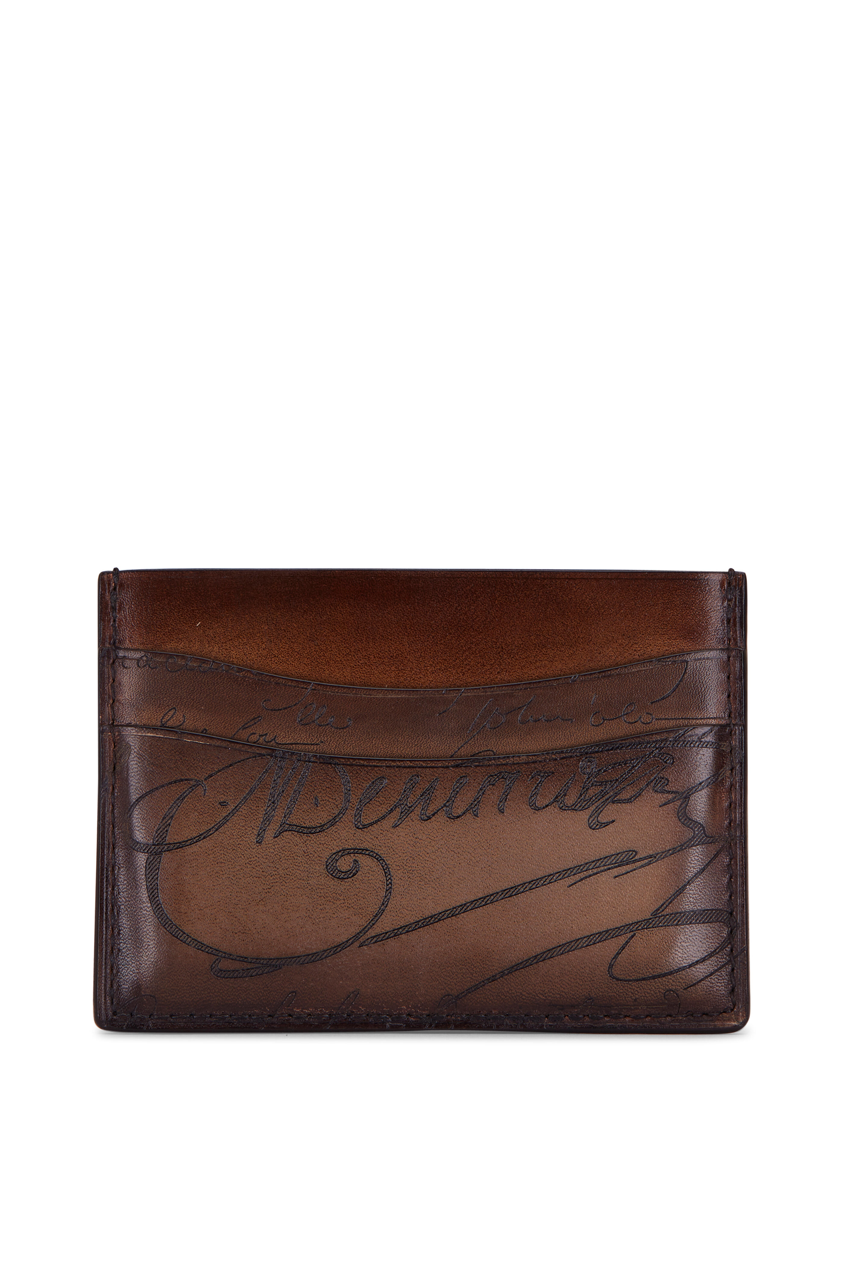 Berluti - Bambo Scritto Tan Leather Card Holder | Mitchell Stores