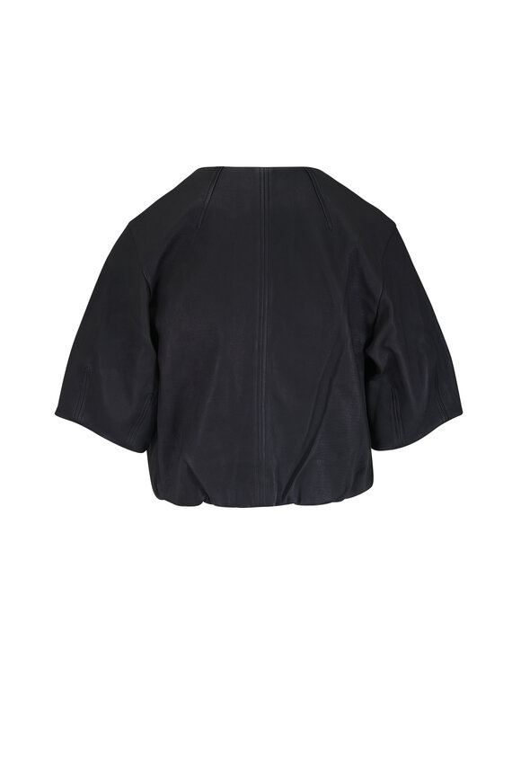 Simkhai Austyn Black Leather Short Sleeve Jacket - view 3