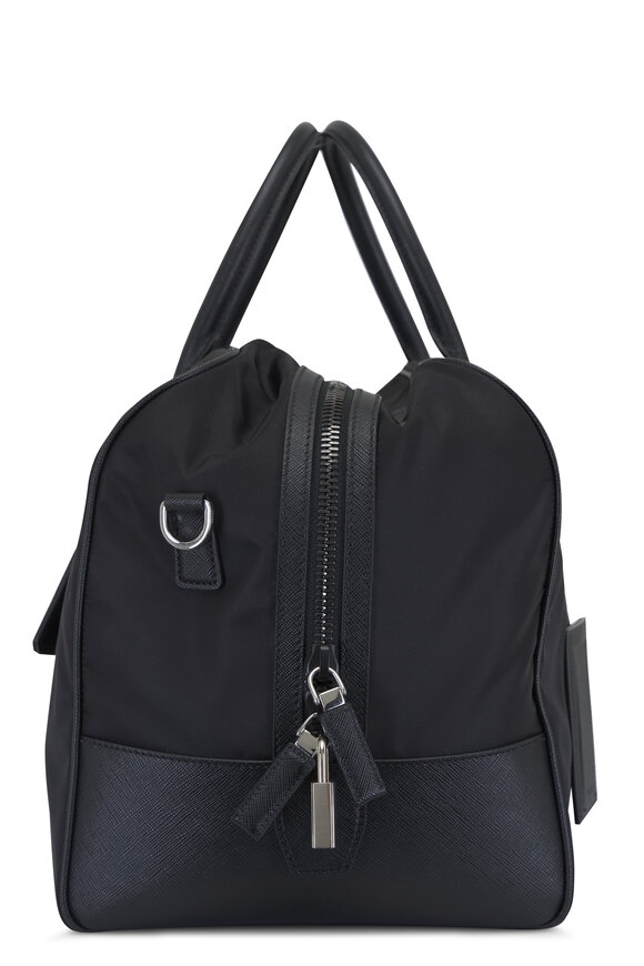 Prada - Black Re-Nylon & Saffiano Leather Duffle Bag 