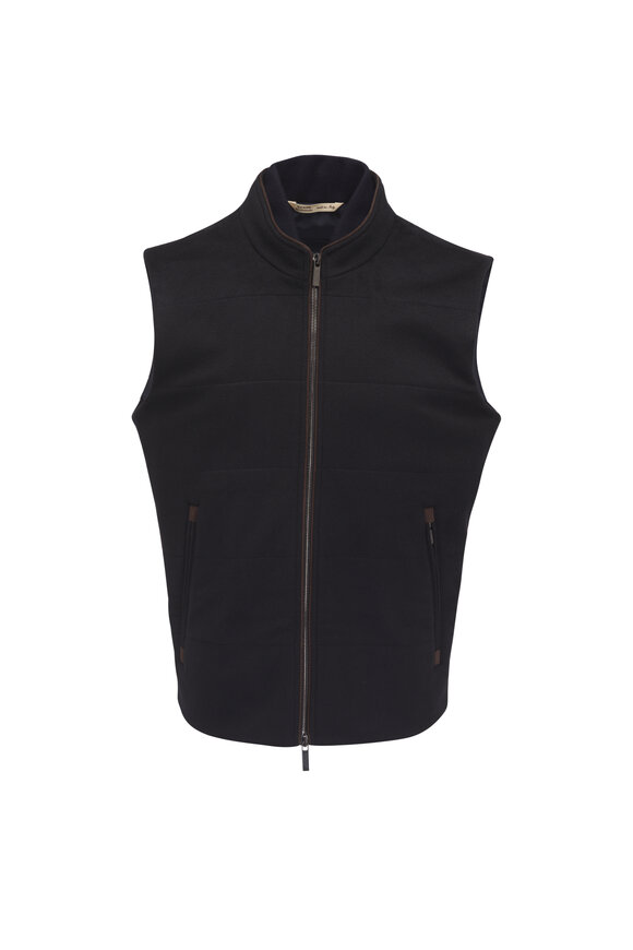Maurizio Baldassari Navy Cashmere Vest